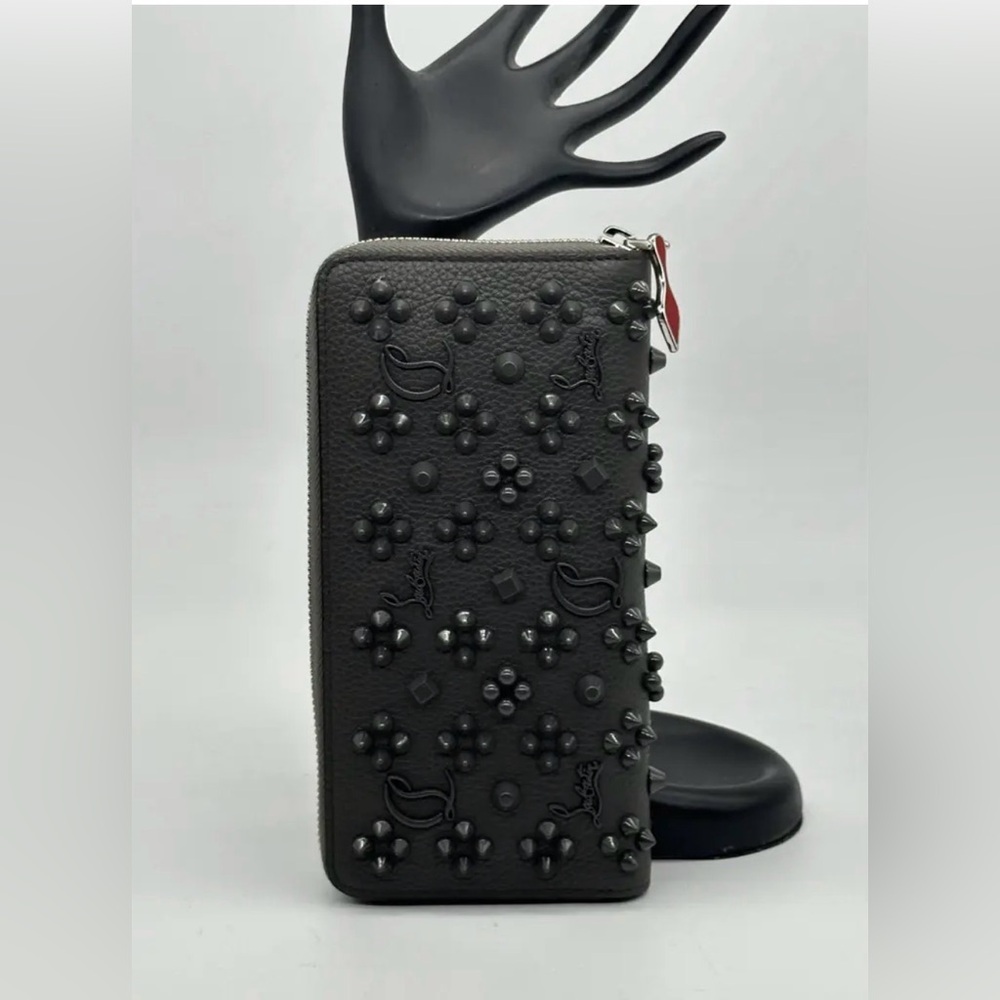 Christian Louboutin Panettone Spiked Wallet in Dark Grey - NWT - Picture 6 of 11